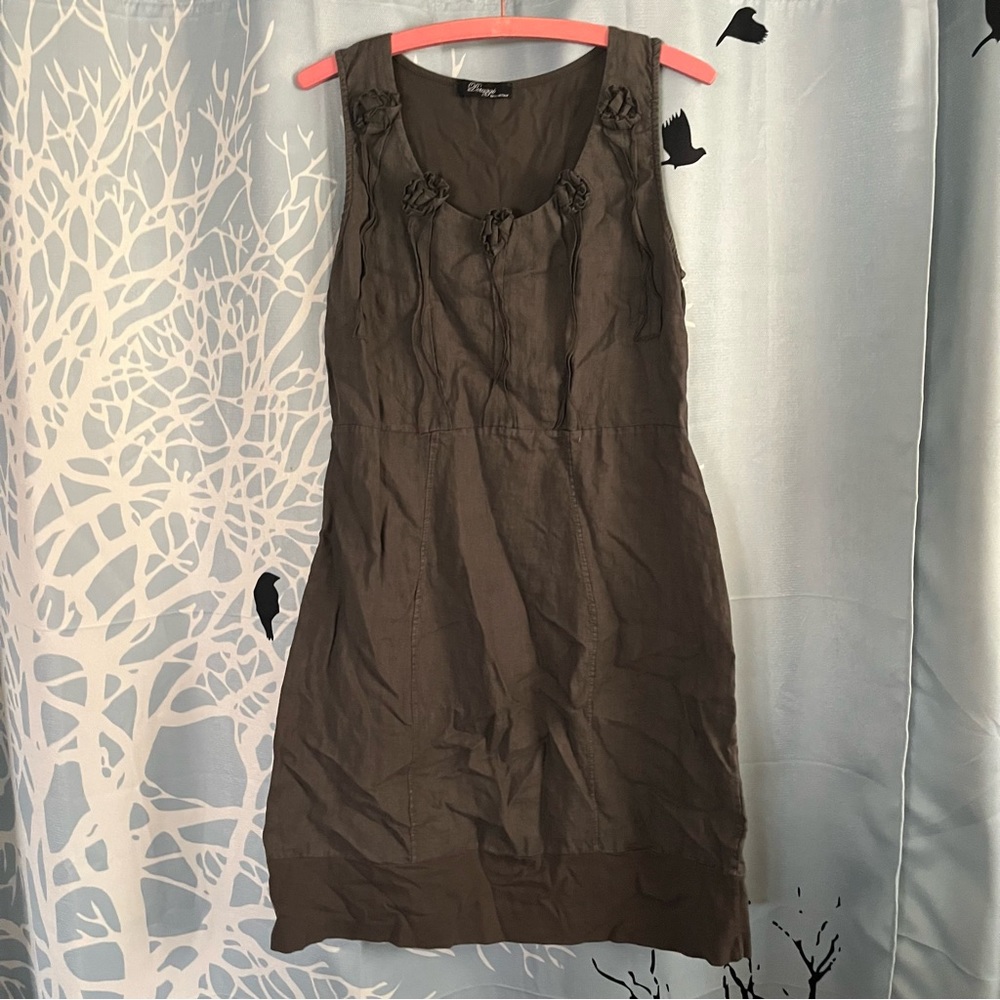 Peruzzi Sleeveless Dress | Size M | Minimalist Linen-Blend Style